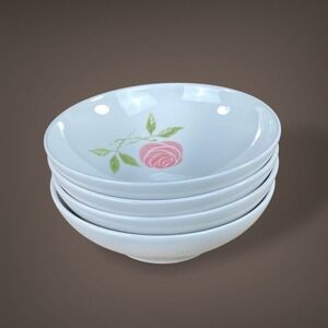 Franciscan Pink A Dilly Rose Berry Bowls 1959 Vintage Set of 4